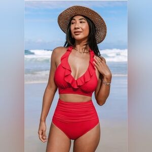 Cupshe Red Bikini Set